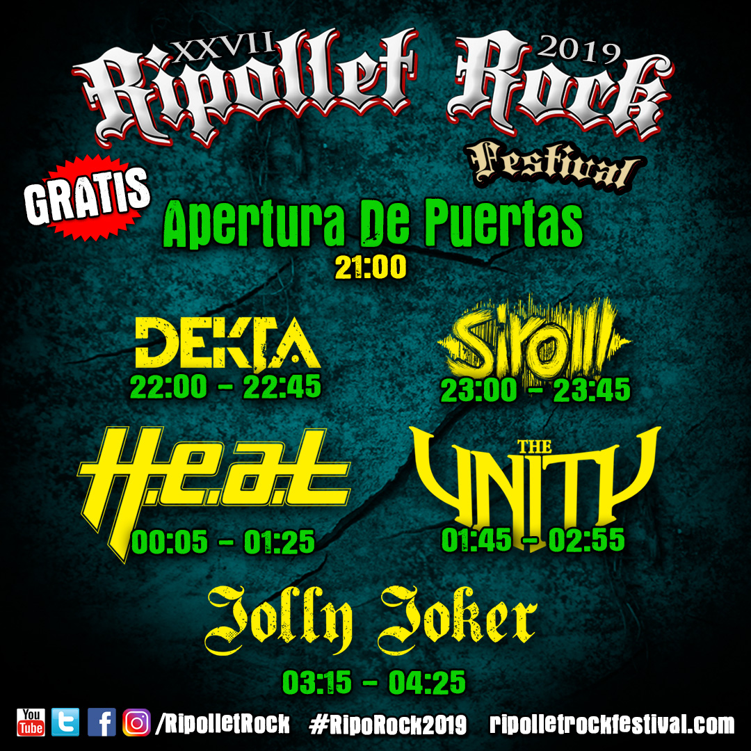 Horarios Ripollet Rock Festival 2019